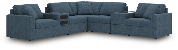 Marlow 7-Piece Balanced Sectional with Audio and Storage Consoles in Ink