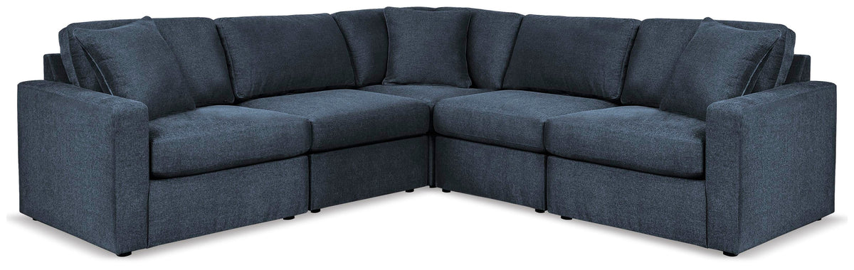Marlow 5-Piece Sectional and Ottoman in Ink