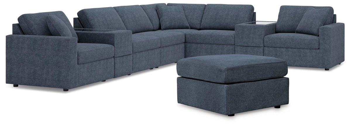 Marlow 8-Piece Sectional and Ottoman in Ink