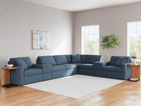 Marlow 8-Piece Sectional and Ottoman in Ink