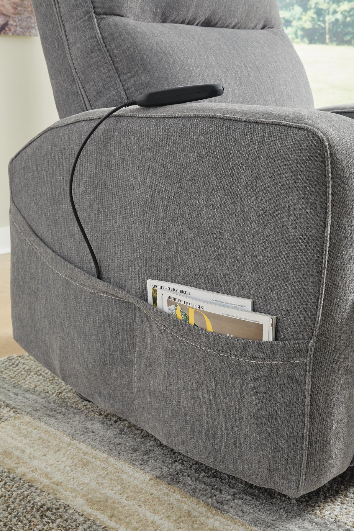 Renzo Power Lift Recliner in Gray