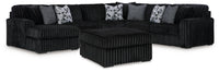 Winslow 4-Piece Sectional and Ottoman in Onyx