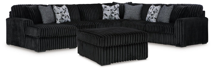 Winslow 4-Piece Sectional and Ottoman in Onyx