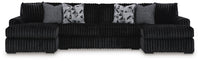 Winslow 3-Piece Sectional with Chaise in Onyx Fabric