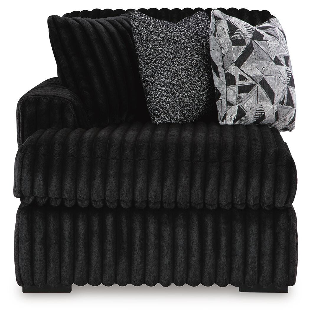Winslow 4-Piece Sectional and Ottoman in Onyx