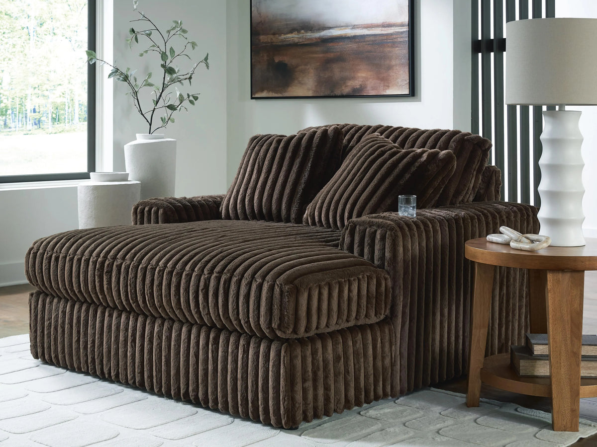 Winslow Oversized Chaise in Chocolate