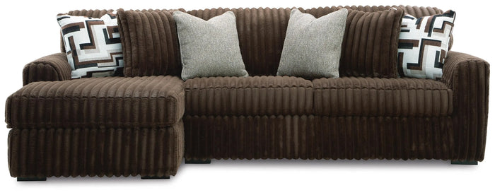 Winslow 2-Piece Sectional Sofa with Chaise in Chocolate