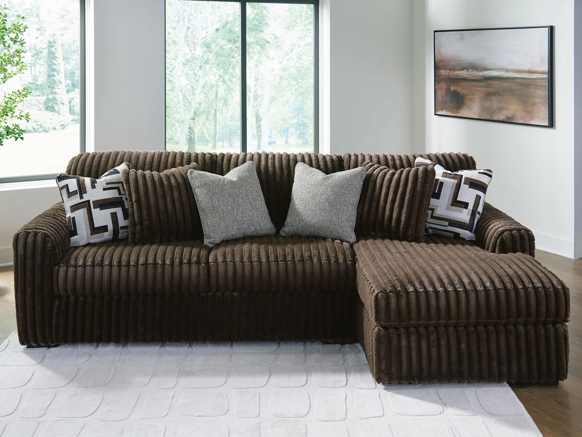 Winslow 2-Piece Sectional Sofa with Chaise in Chocolate II