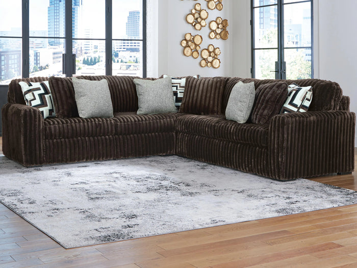 Winslow 3-Piece Sectional in Chocolate