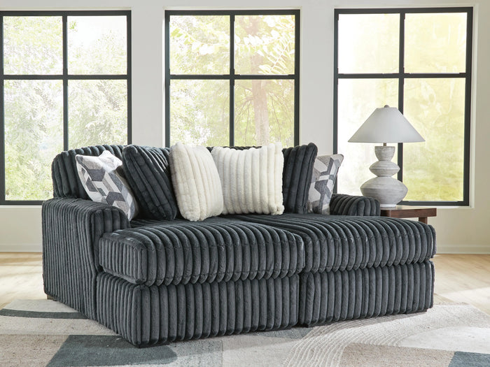 Winslow Super Chaise in Gunmetal