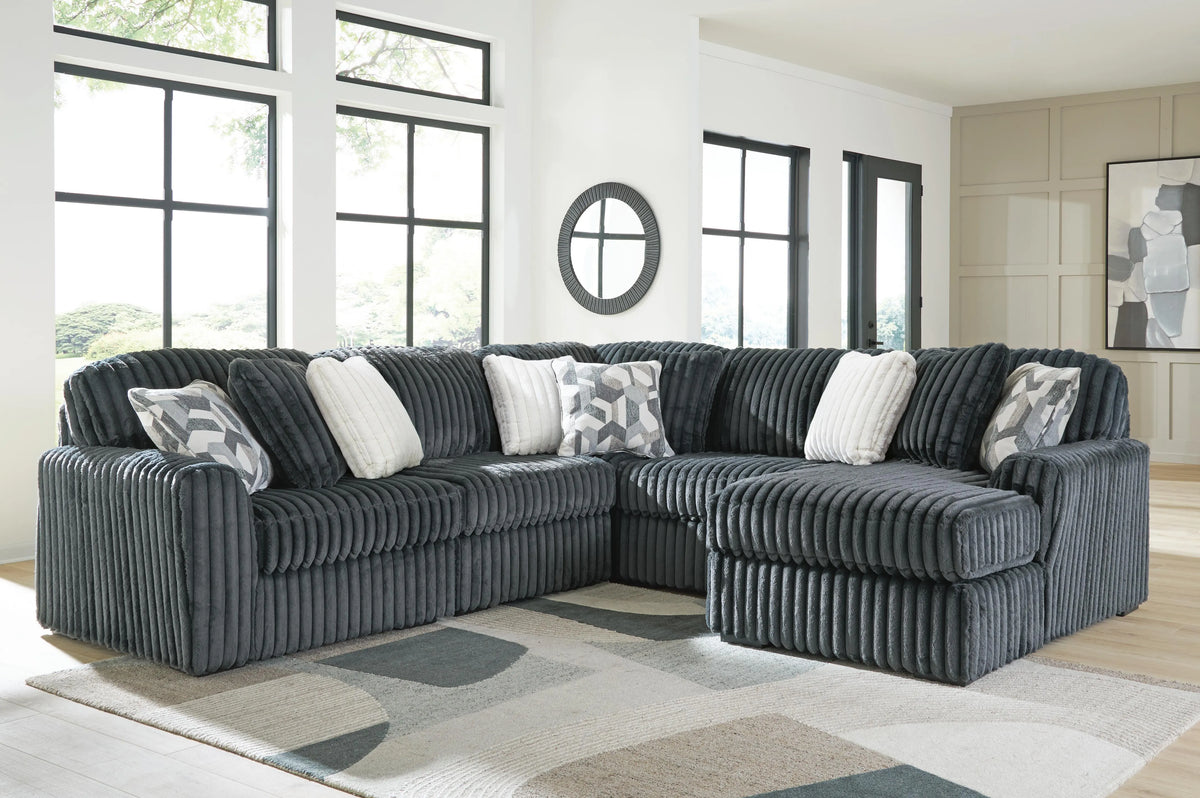 Winslow 5-Piece Sectional with Chaise in Gunmetal