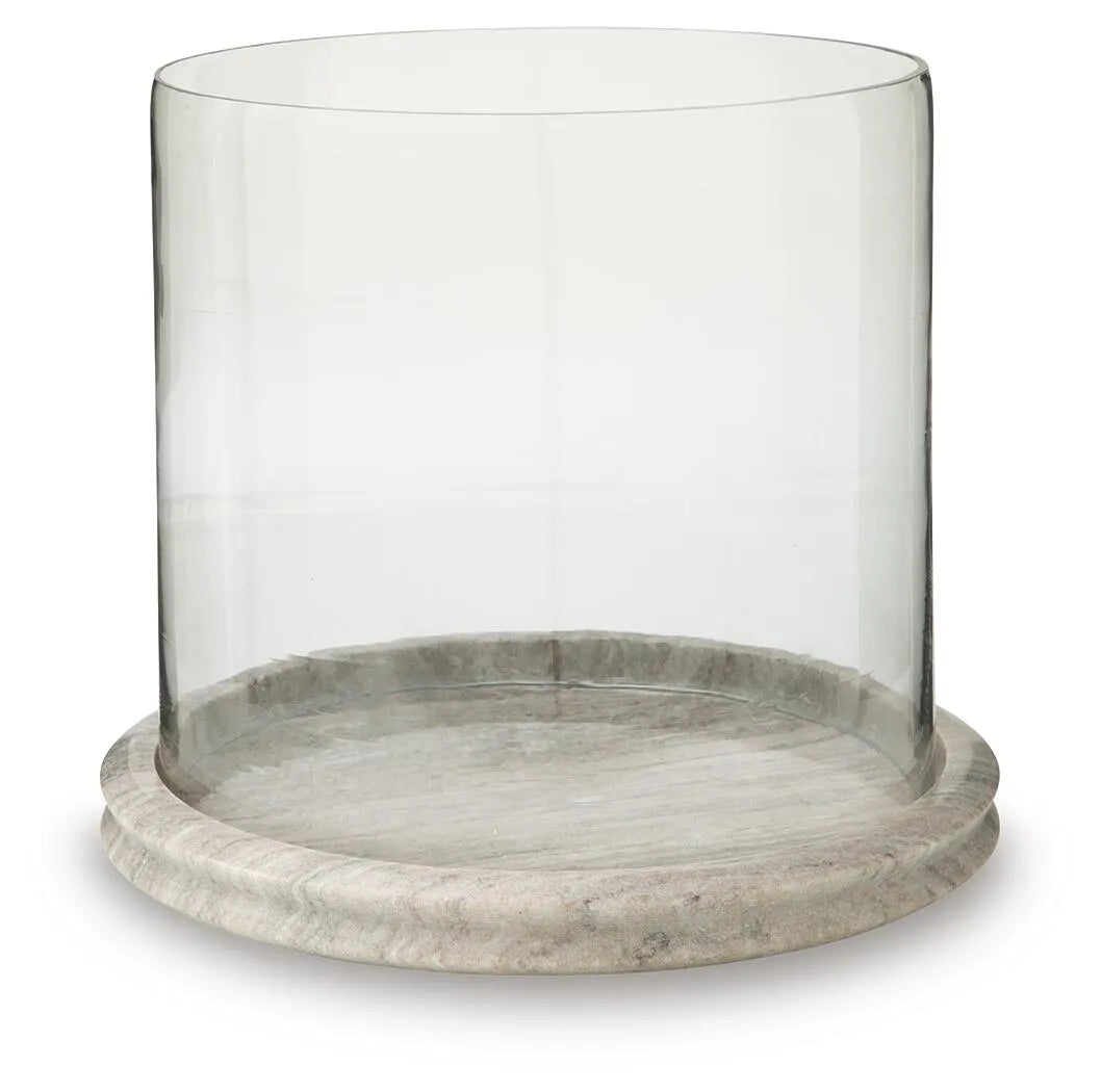 Zeno Candle Holder in Clear/Beige