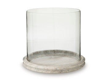 Zeno Candle Holder in Clear/Beige