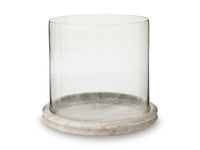 Zeno Candle Holder in Clear/Beige