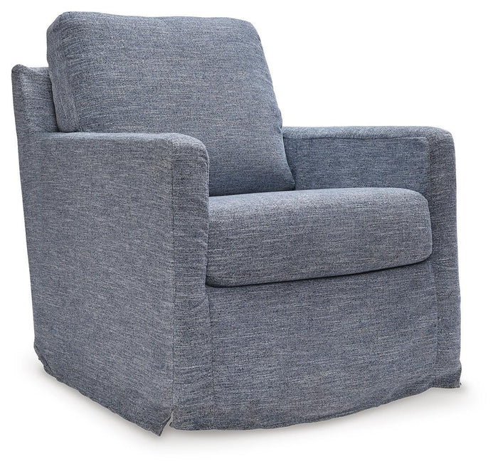 Jervis Hill Swivel Glider Accent Chair in Denim