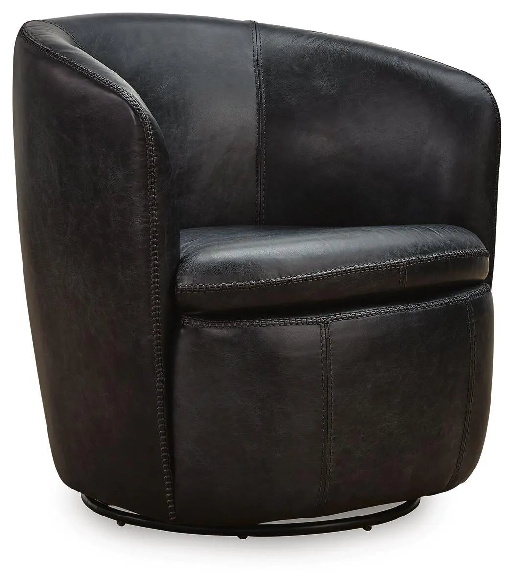 Wrenley Vale Swivel Accent Chair in Midnight