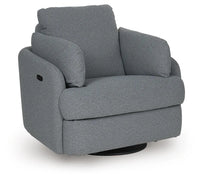 Nambucca Light Swivel Power Recliner in Salt and Pepper