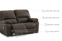 Sheffield Power Reclining Loveseat in Dark Brown