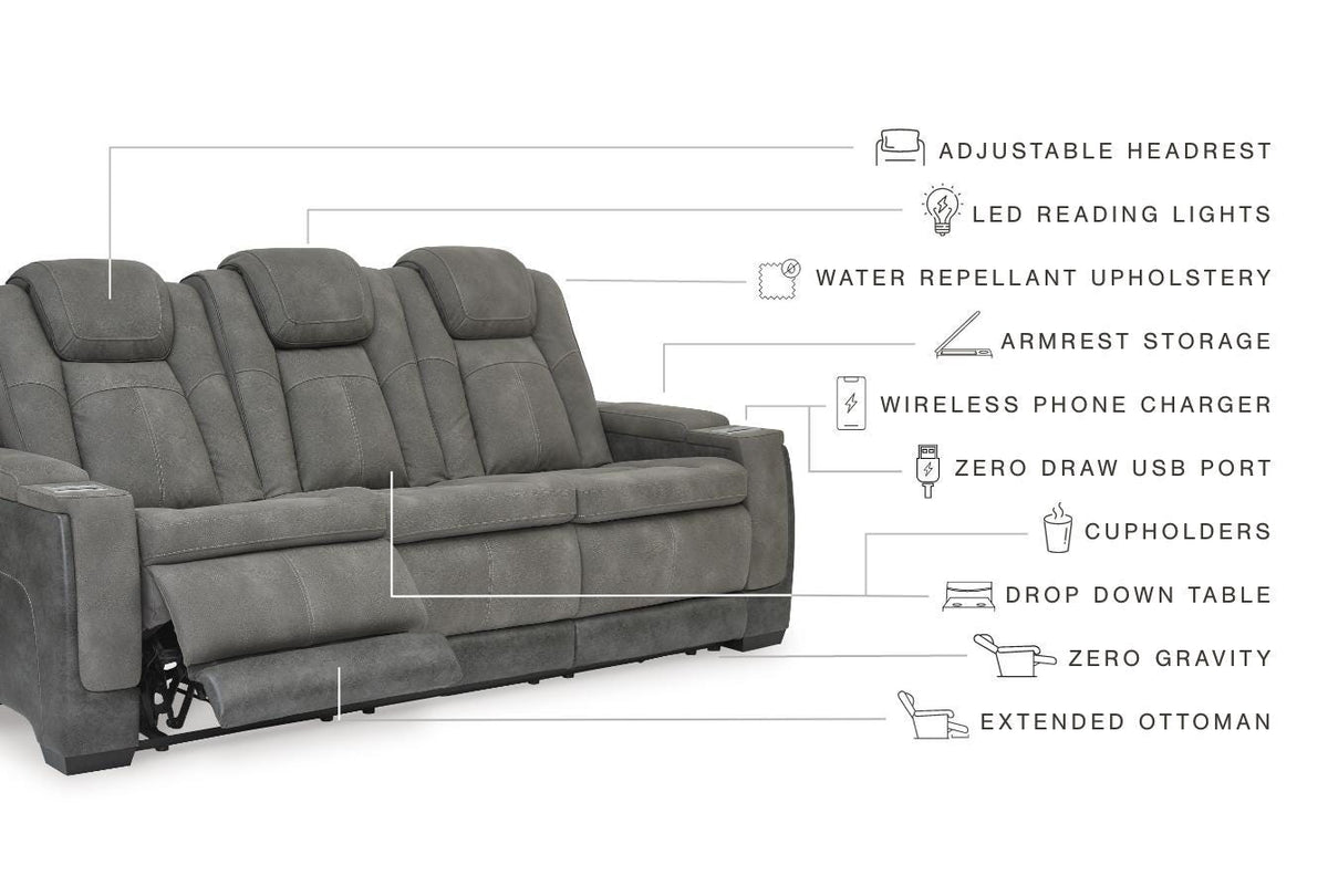 Arlen Power Reclining Sofa in Slate II