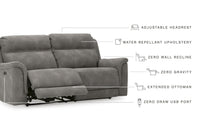 Arlen Power Reclining Sofa in Slate