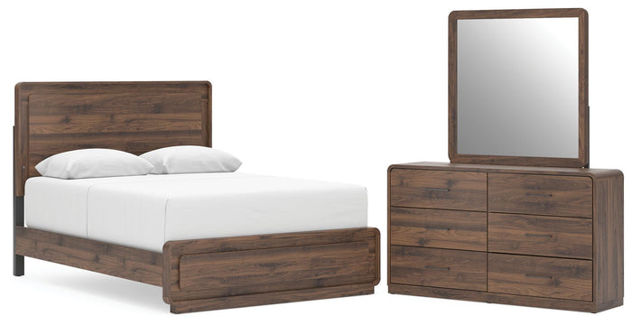 Sinclair Queen Panel Bed with Dresser and Mirror