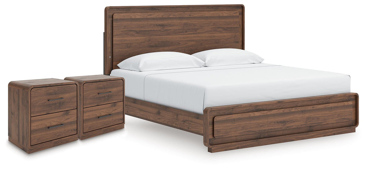 Sinclair King Panel Bed and 2 Nightstands