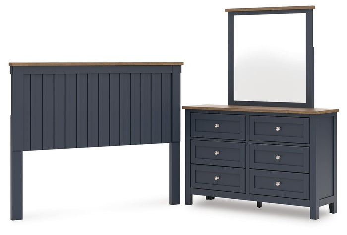 Nexa Queen Panel Headboard with Dresser and Mirror
