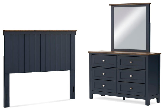 Nexa Full Panel Headboard with Dresser and Mirror