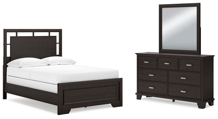 Kensworth Full Panel Bed with Dresser and Mirror