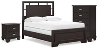 Kensworth Full Panel Bed with Chest and Nightstand