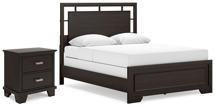 Kensworth Queen Panel Bed and Nightstand