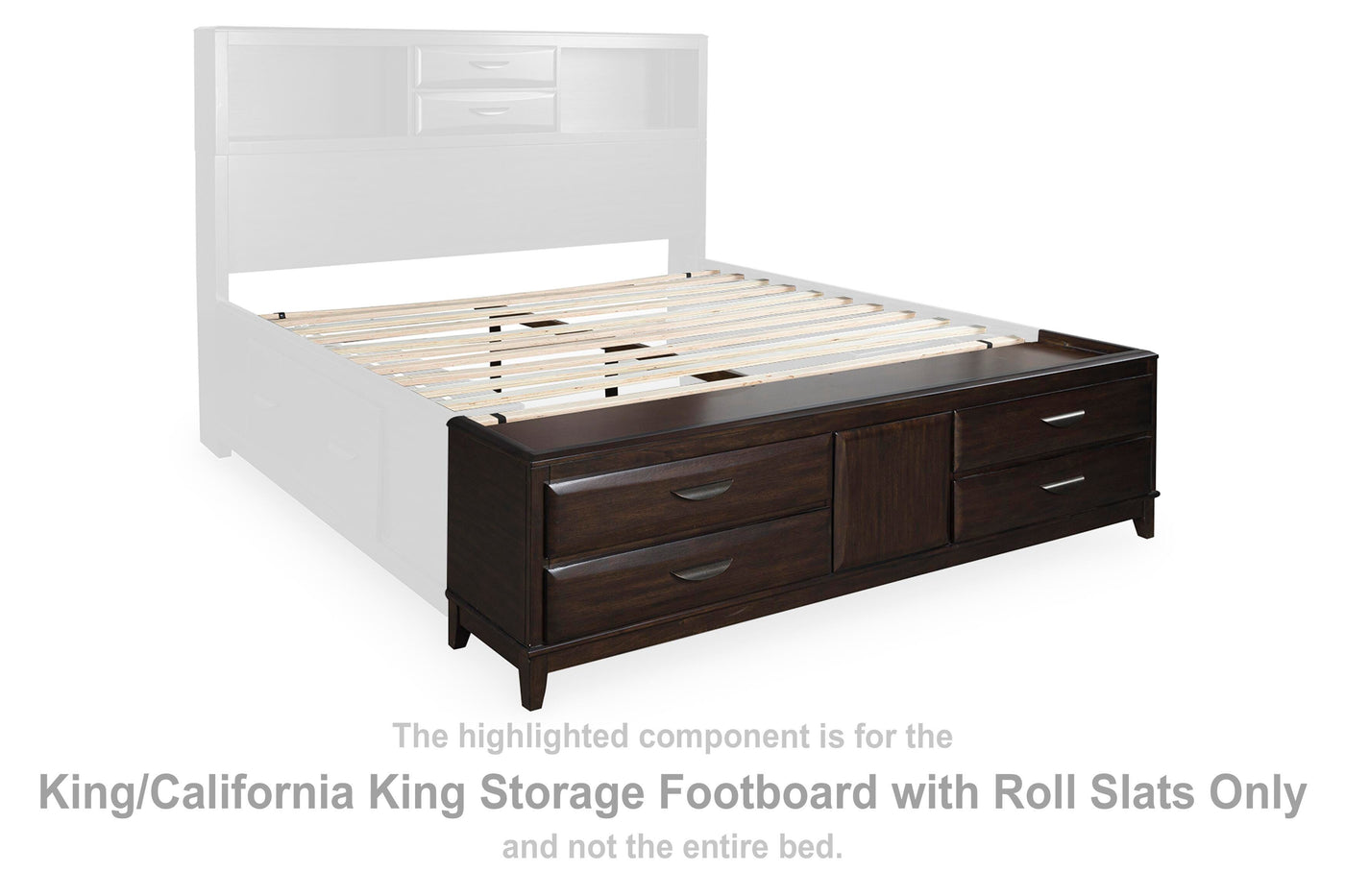 Vanmore King/California King Storage Footboard with Roll Slats