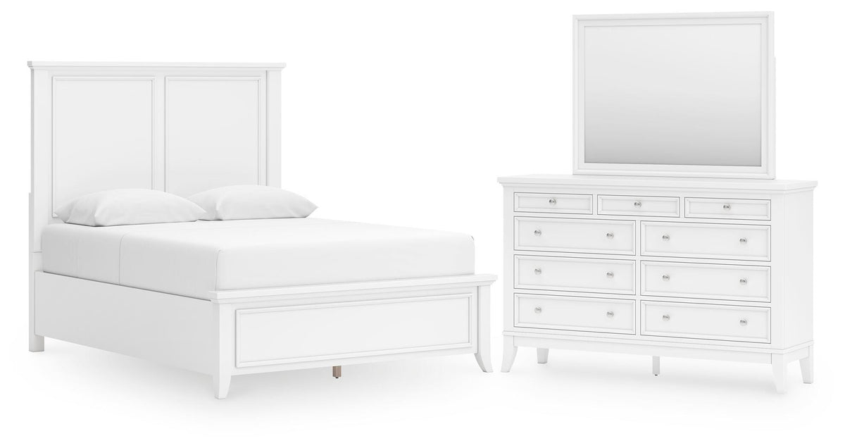 Kiama Vale Queen Panel Bed with Dresser and Mirror