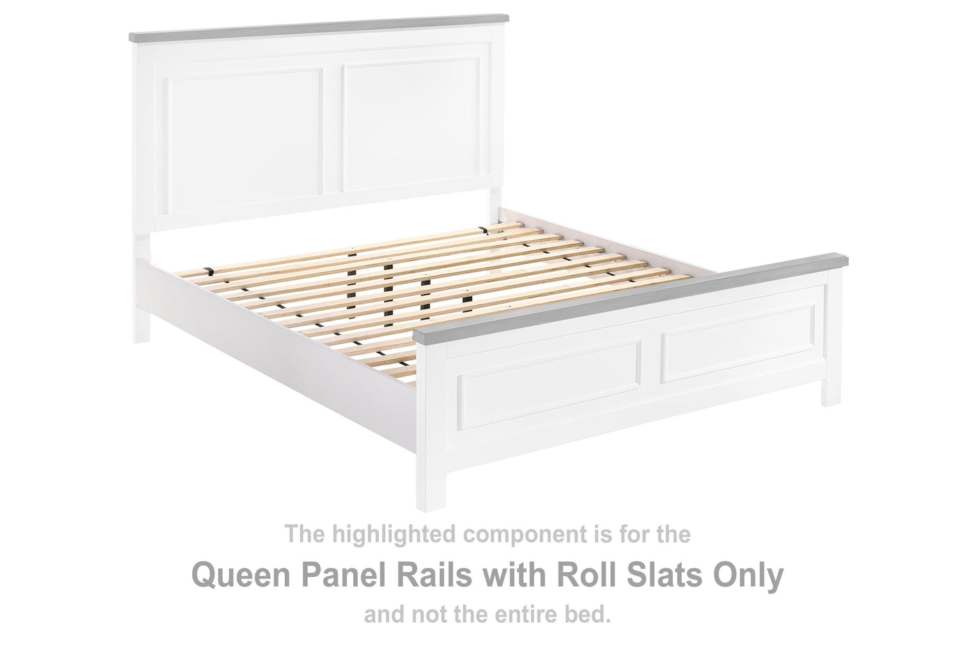 Westconi Queen Panel Rails with Roll Slats