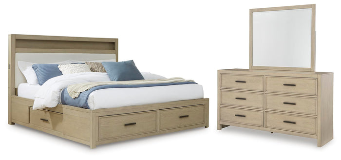 Kalo Queen Bookcase Bed with Dresser and Mirror