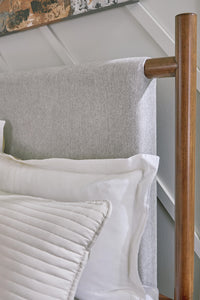 Roscoe Queen Upholstered Bed with Dresser and Mirror and Nightstand