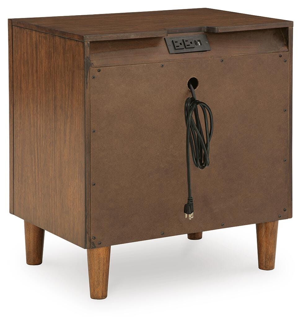 Roscoe Queen Upholstered Bed with Dresser and Mirror and Nightstand