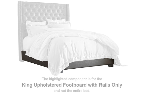 Coralayne King Upholstered Footboard with Rails