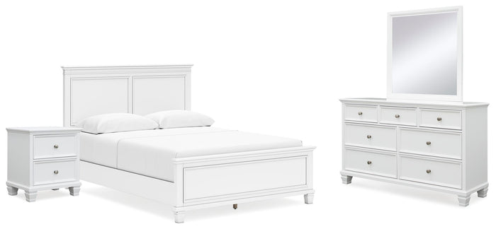 Bellinger Queen Panel Bed with Dresser and Mirror and Nightstand