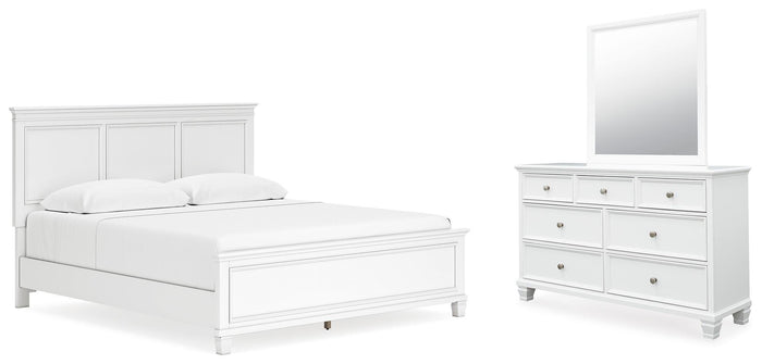 Bellinger King Panel Bed with Dresser and Mirror