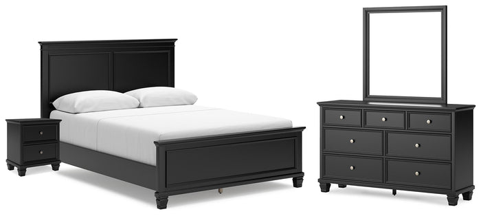 Kelmar Queen Panel Bed with Dresser and Mirror and Nightstand