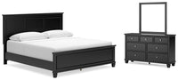 Kelmar King Panel Bed with Dresser and Mirror