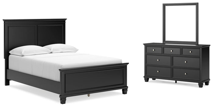 Kelmar Full Panel Bed with Dresser and Mirror
