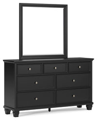Kelmar King Panel Bed with Dresser and Mirror