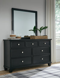 Kelmar King Panel Bed with Dresser and Mirror
