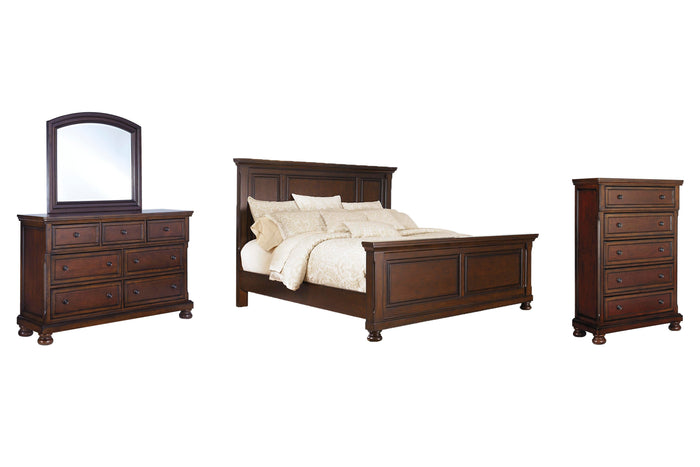 Cavendish King Panel Bed with Dresser and Mirror and Chest