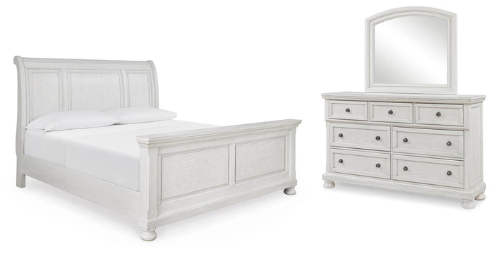 Hadley King Sleigh Bed with Dresser and Mirror