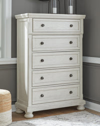 Hadley Queen Panel Storage Bed with Dresser and Mirror and Chest