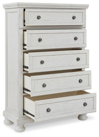 Hadley King Panel Bed with Dresser and Mirror and Chest and 2 Nightstands