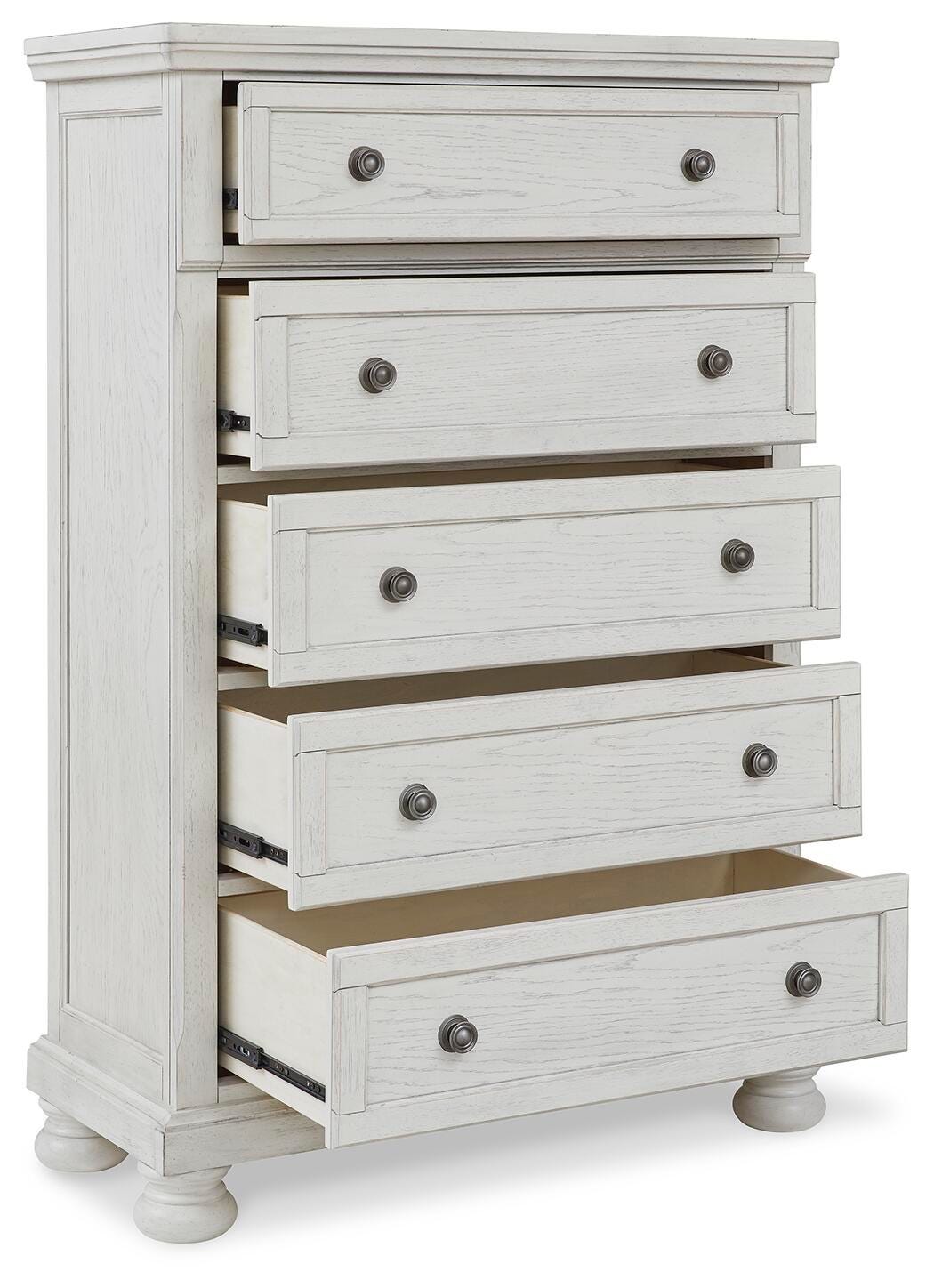 Hadley Queen Panel Storage Bed with Dresser and Mirror and Chest